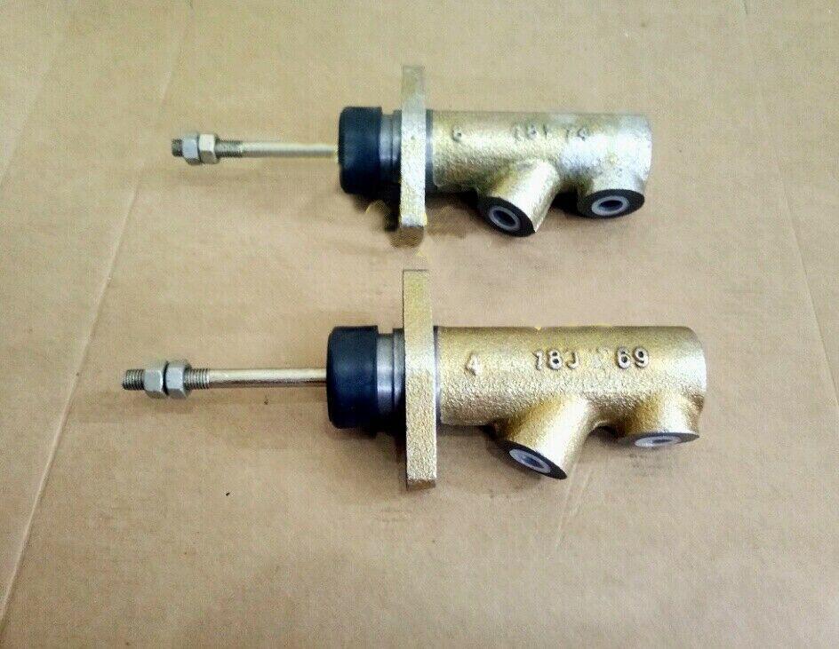 JCB backhoe brake master cylinder set, durable metal, essential for hydraulic brake systems