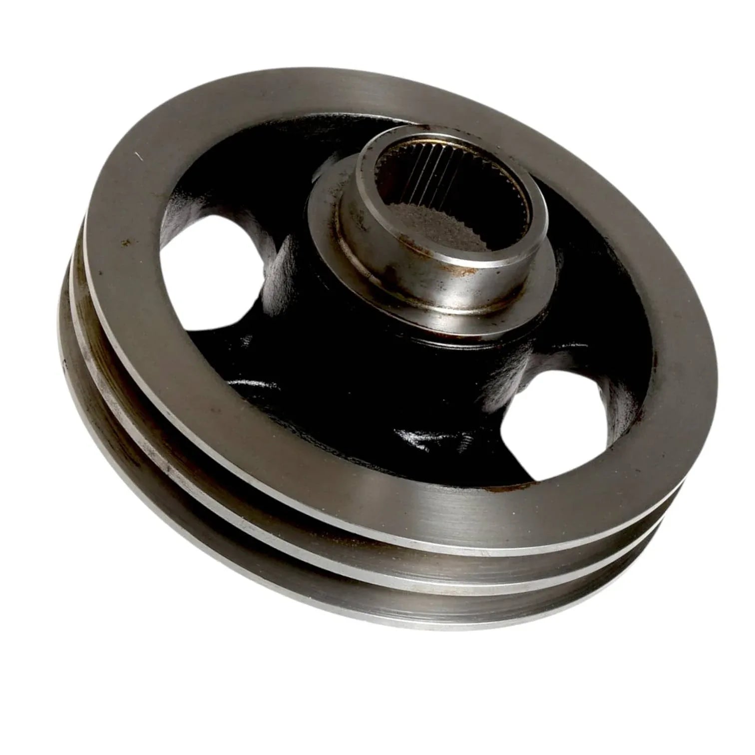 JCB backhoe crankshaft pulley twin groove designed for efficient engine performance