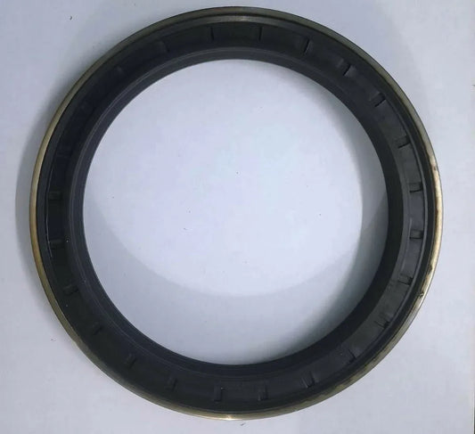 Black rubber hub seal ring with metal outer edge