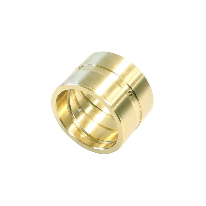 Bronze bushing sleeve with inner bore and circular flange, metal fitting
