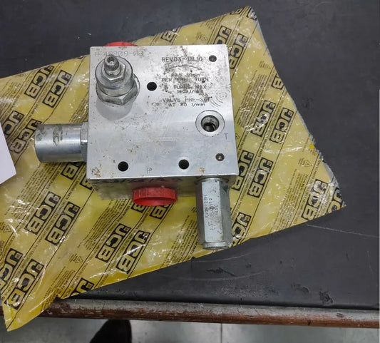 Metal hydraulic valve assembly with mounting bracket and bolts, genuine