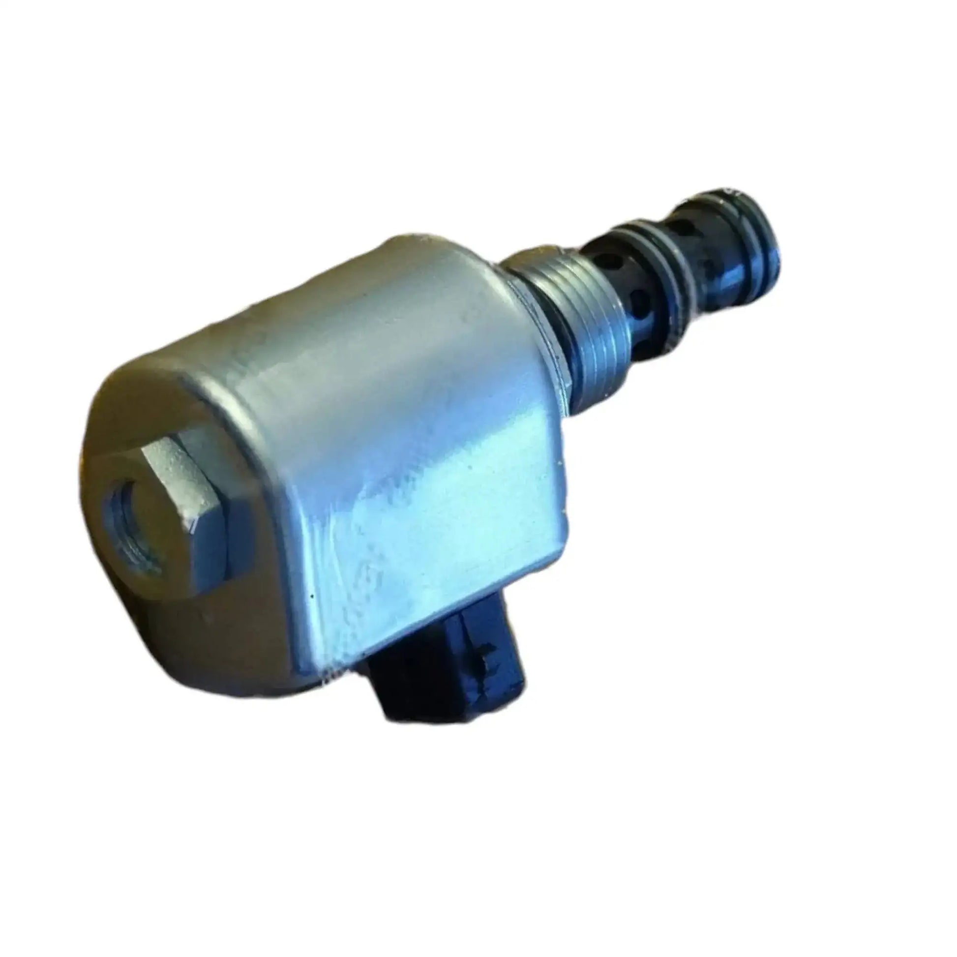JCB backhoe solenoid valve replacement, metallic, compact design for hydraulic control systems