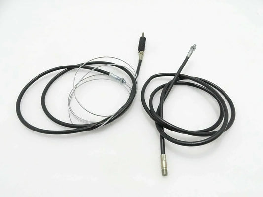 JCB backhoe throttle cable, durable black rubber, designed for smooth throttle control in machinery