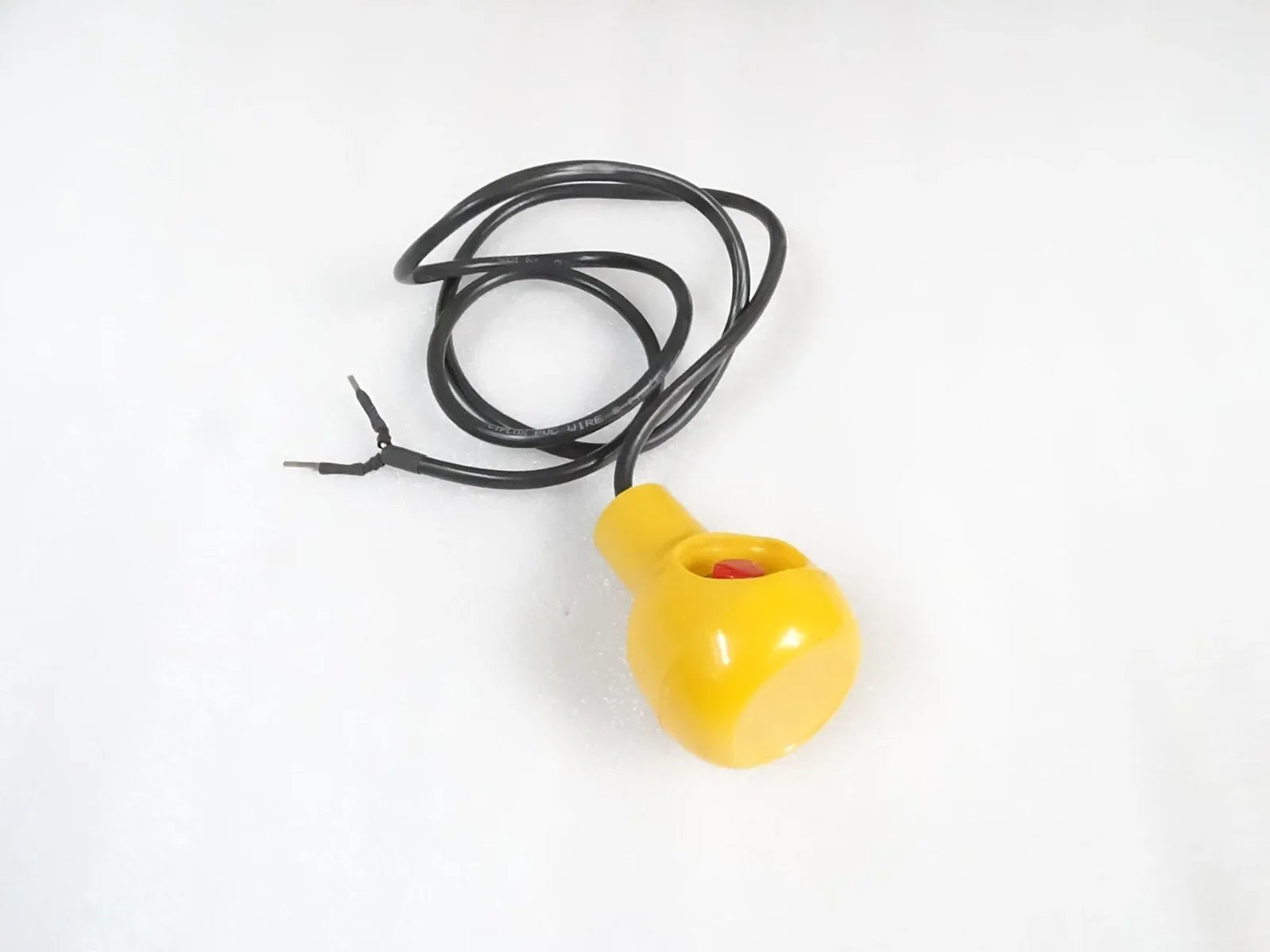 Yellow microswitch knob assembly with attached black wires