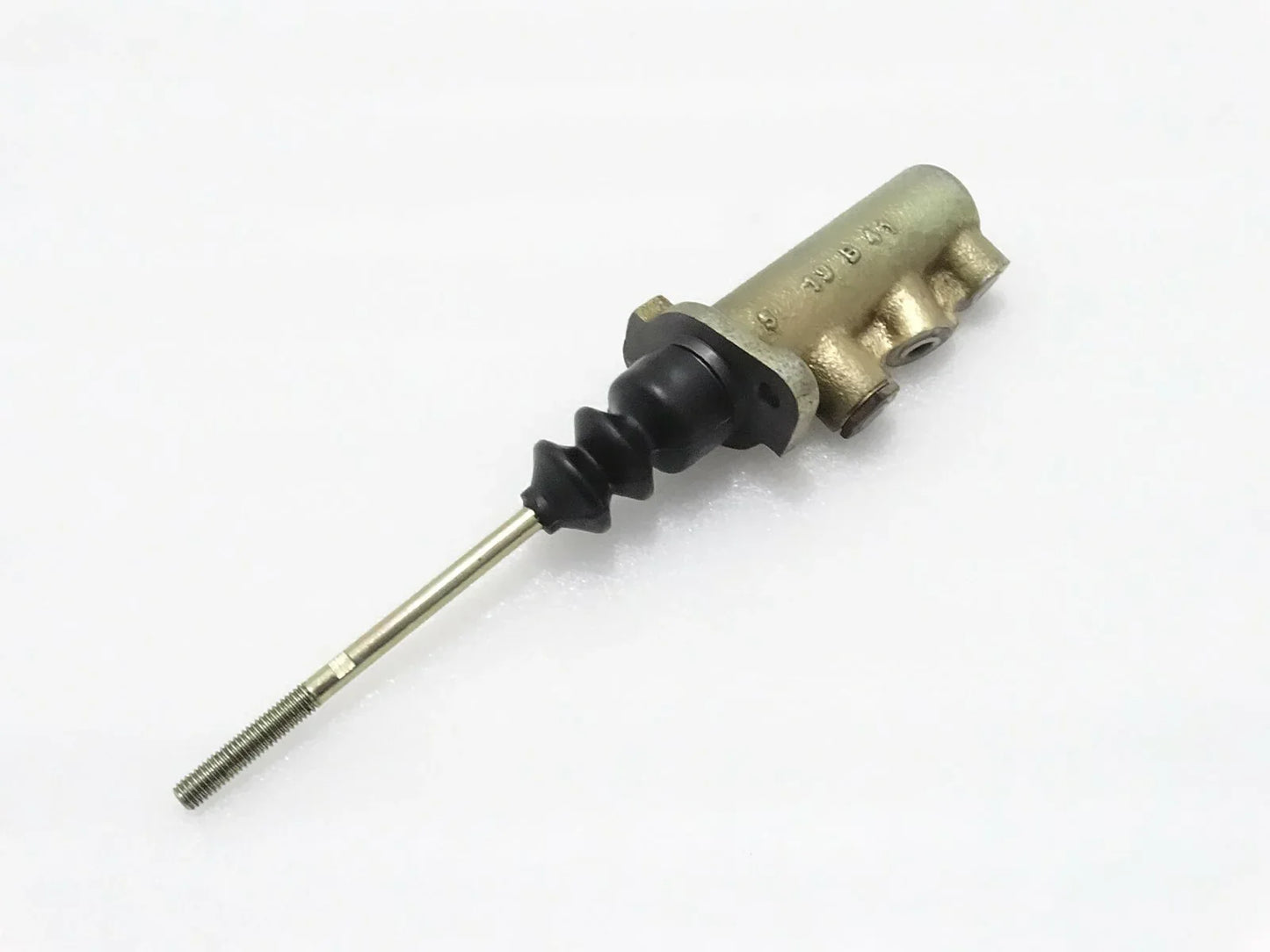 Brake master cylinder assembly with push rod, metallic finish