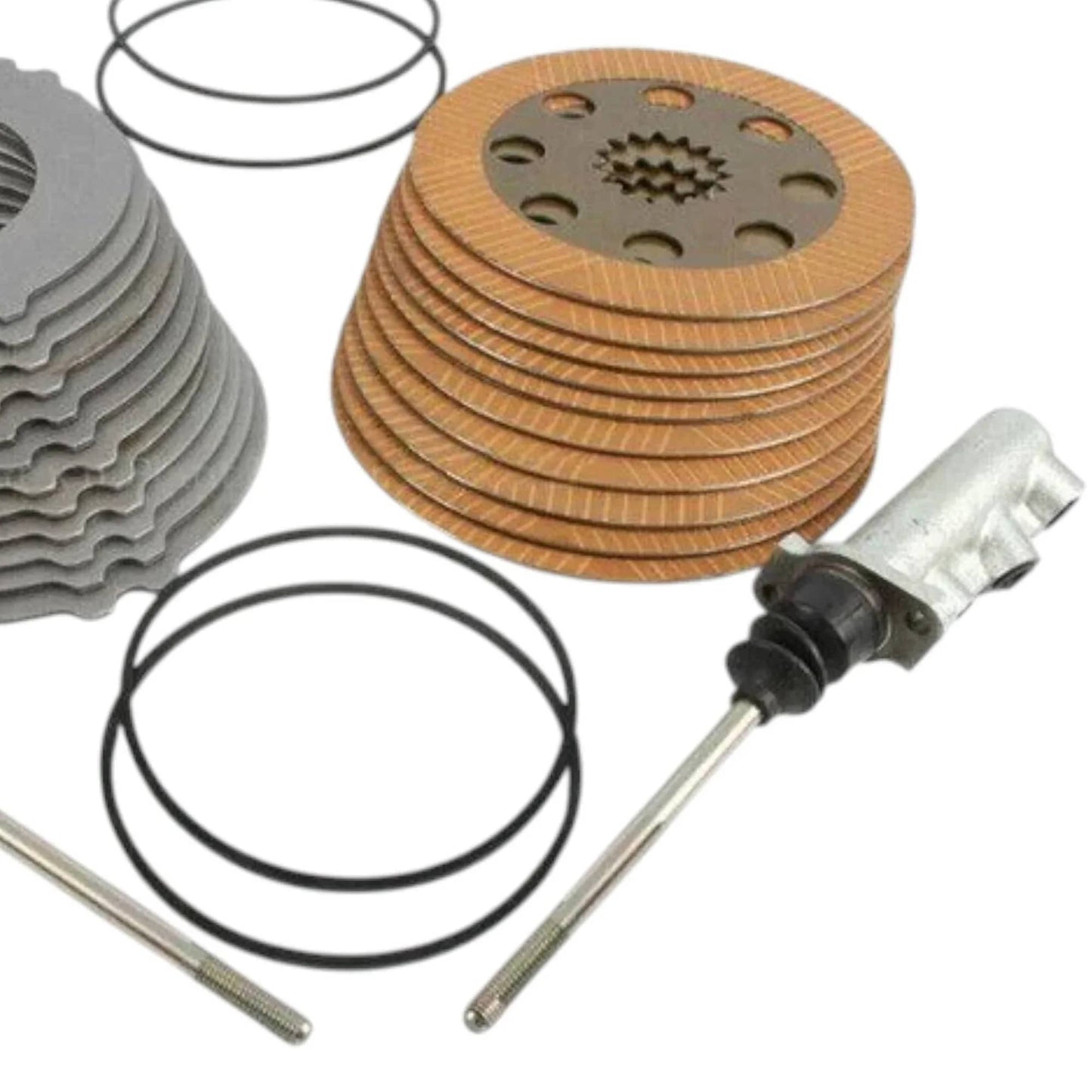 JCB brake repair kit includes friction discs, seals, and hardware for efficient brake system maintenance