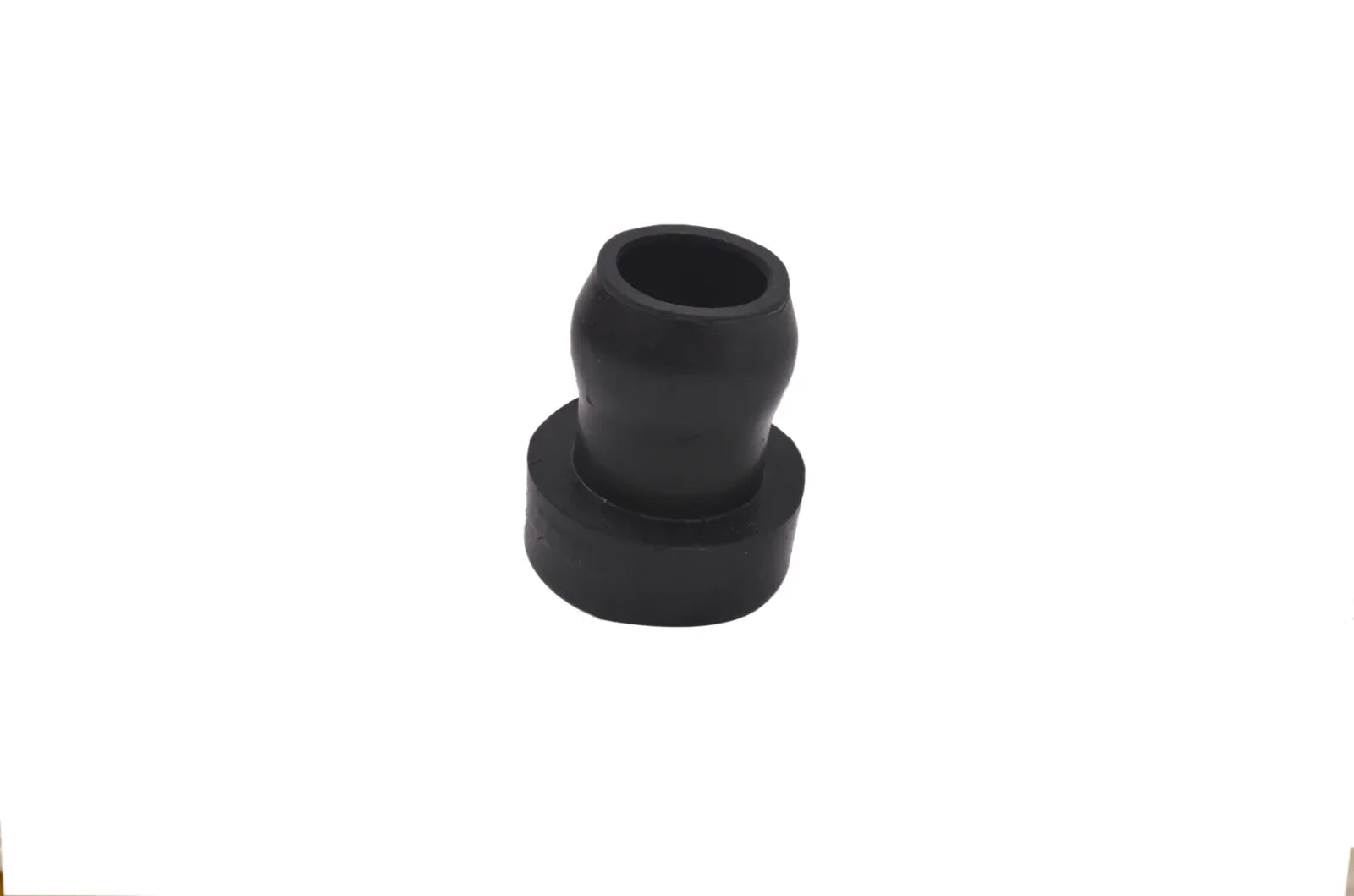 Black cab mounting rubber bushing with flared base, single piece