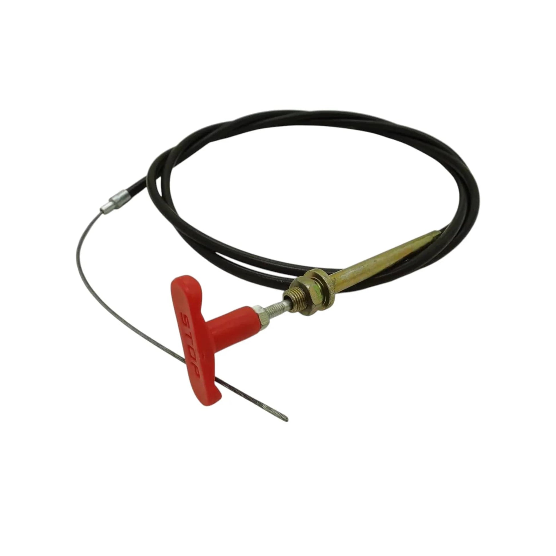 JCB cable control stop assembly 910/24900 with durable cable and red pull handle