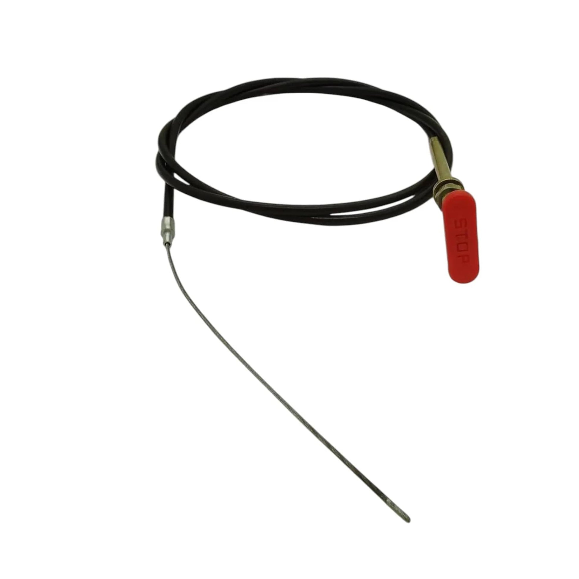 JCB cable control stop assembly 910/24900 with red stop handle and flexible cable for equipment control