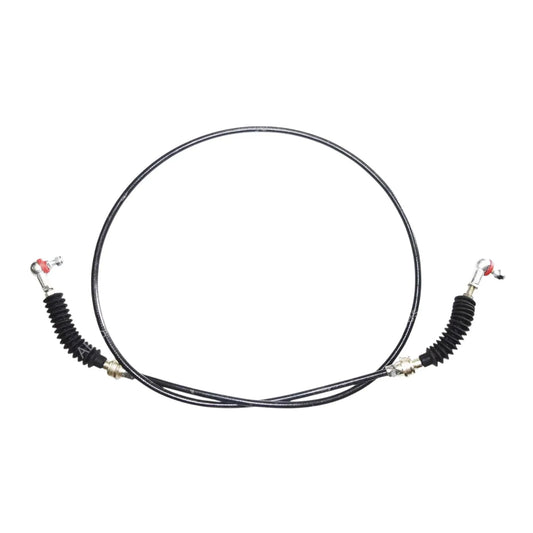Cable lock assembly with black coiled cables and metal eyelet fittings