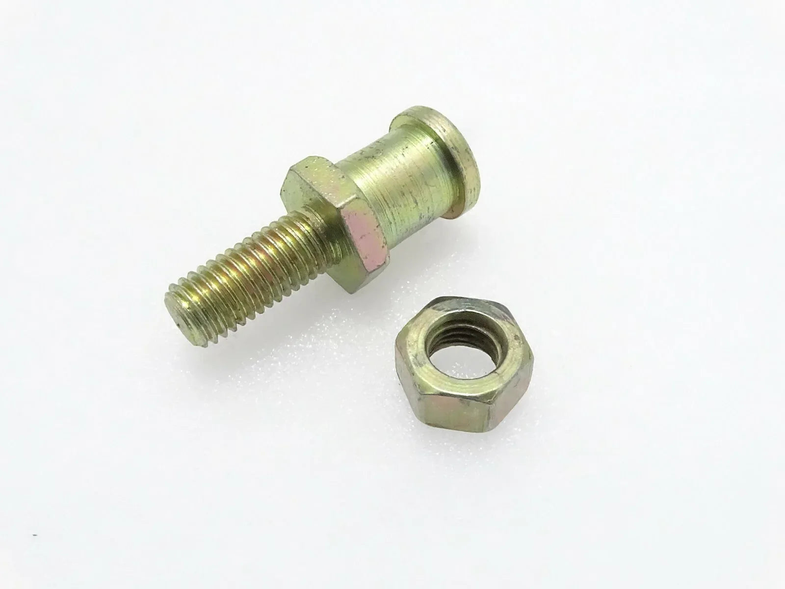 Metal bolt and hex nut for door catch