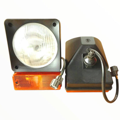 JCB headlamp assembly set featuring a front light and side marker light for enhanced visibility