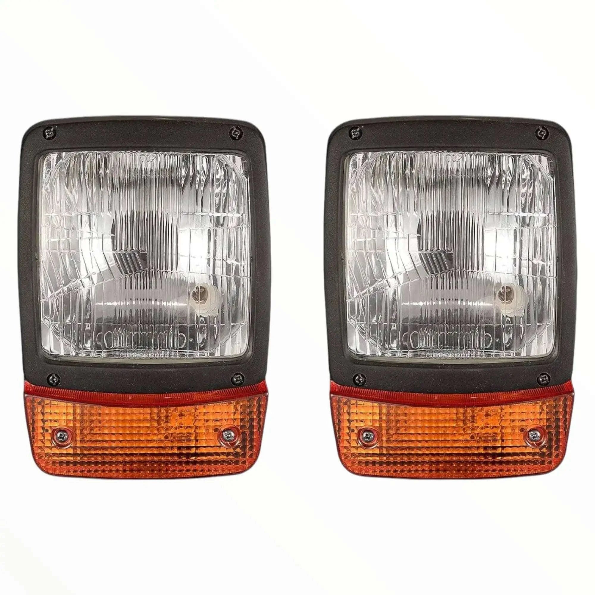 JCB Headlight with Indicator – Amber/Clear Lens 12V (Replacement Part 700/38400) Pair - StellerGear