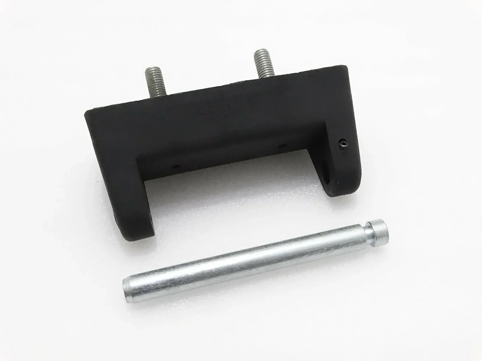 Black hinge block assembly with bolts and steel pin shaft