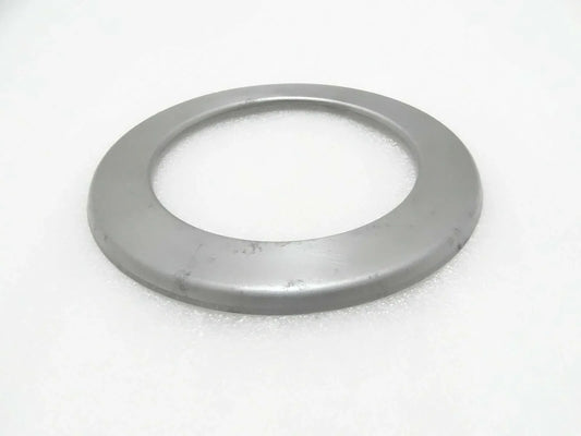 Gray metal hub seal cover ring with center hole, part 458/20403