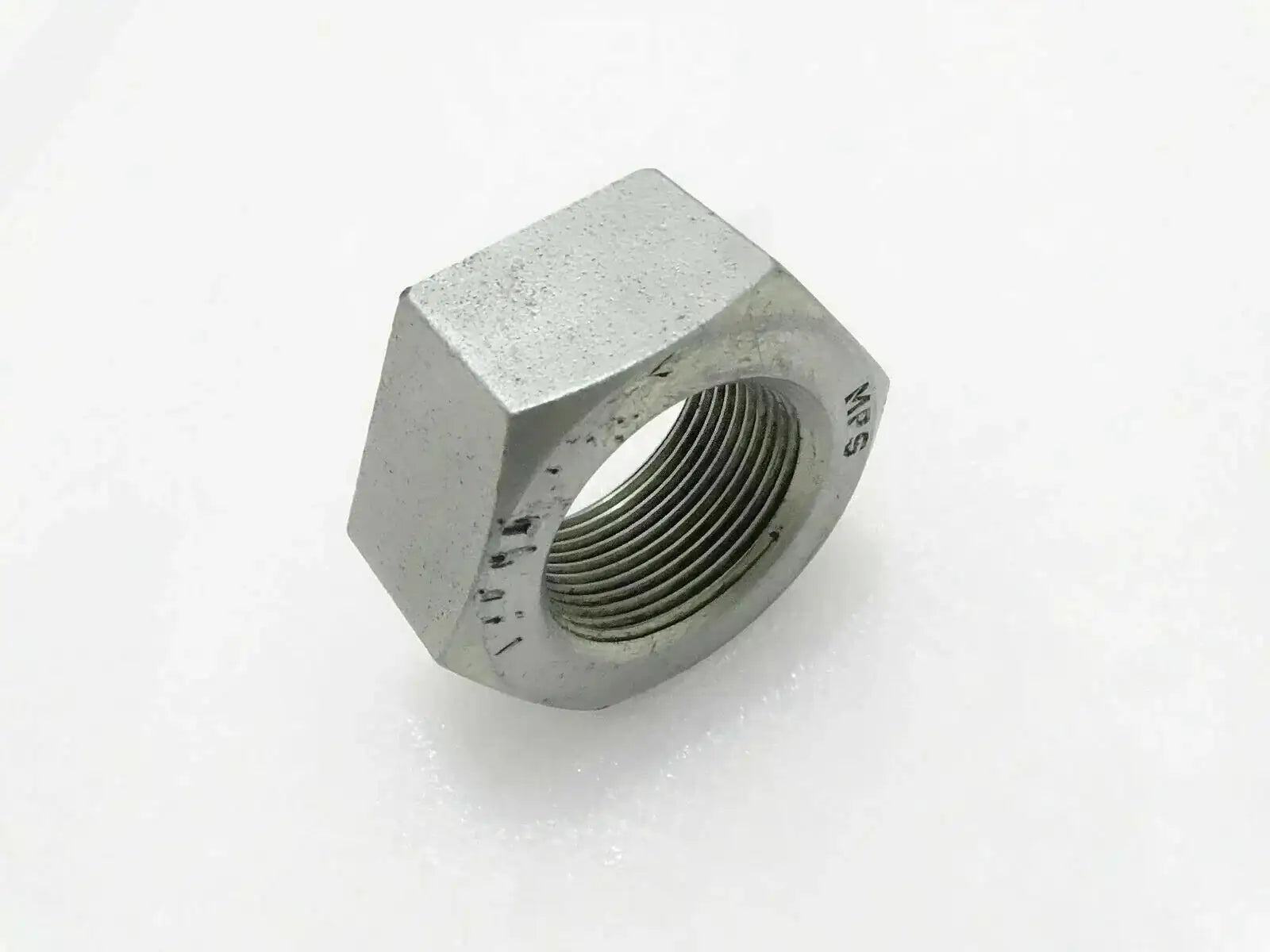 Hex hydraulic clamp nut with internal threads, silver metal