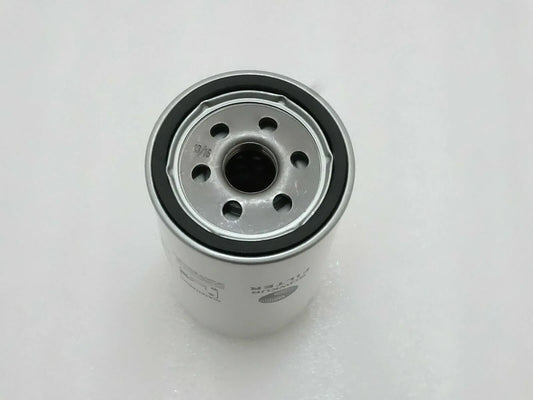 Hydraulic filter cartridge with metal end cap and center black seal