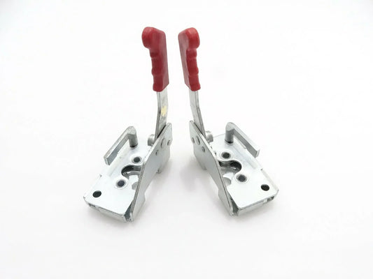 JCB latch lock set in steel with ergonomic handles, designed for right and left applications