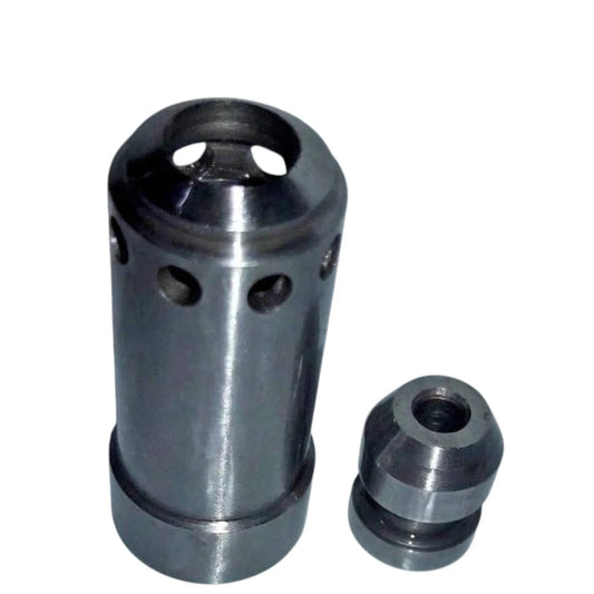 JCB main relief valve repair kit components including metal valve and small seal for efficient repairs