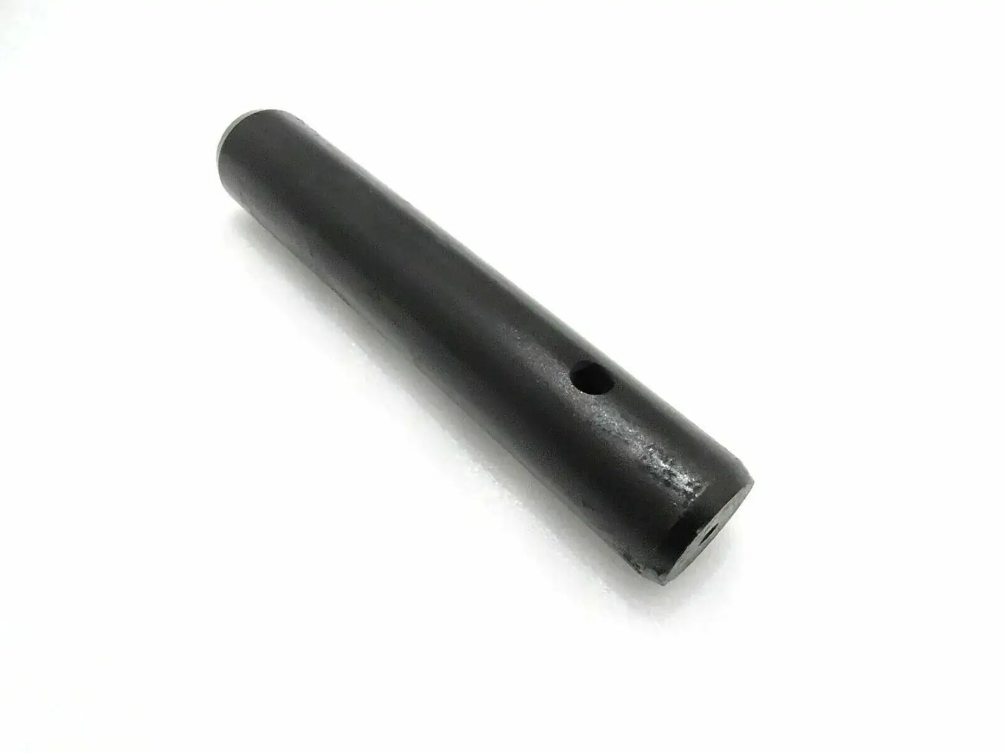 Mini digger pin, black cylindrical metal pin with side hole