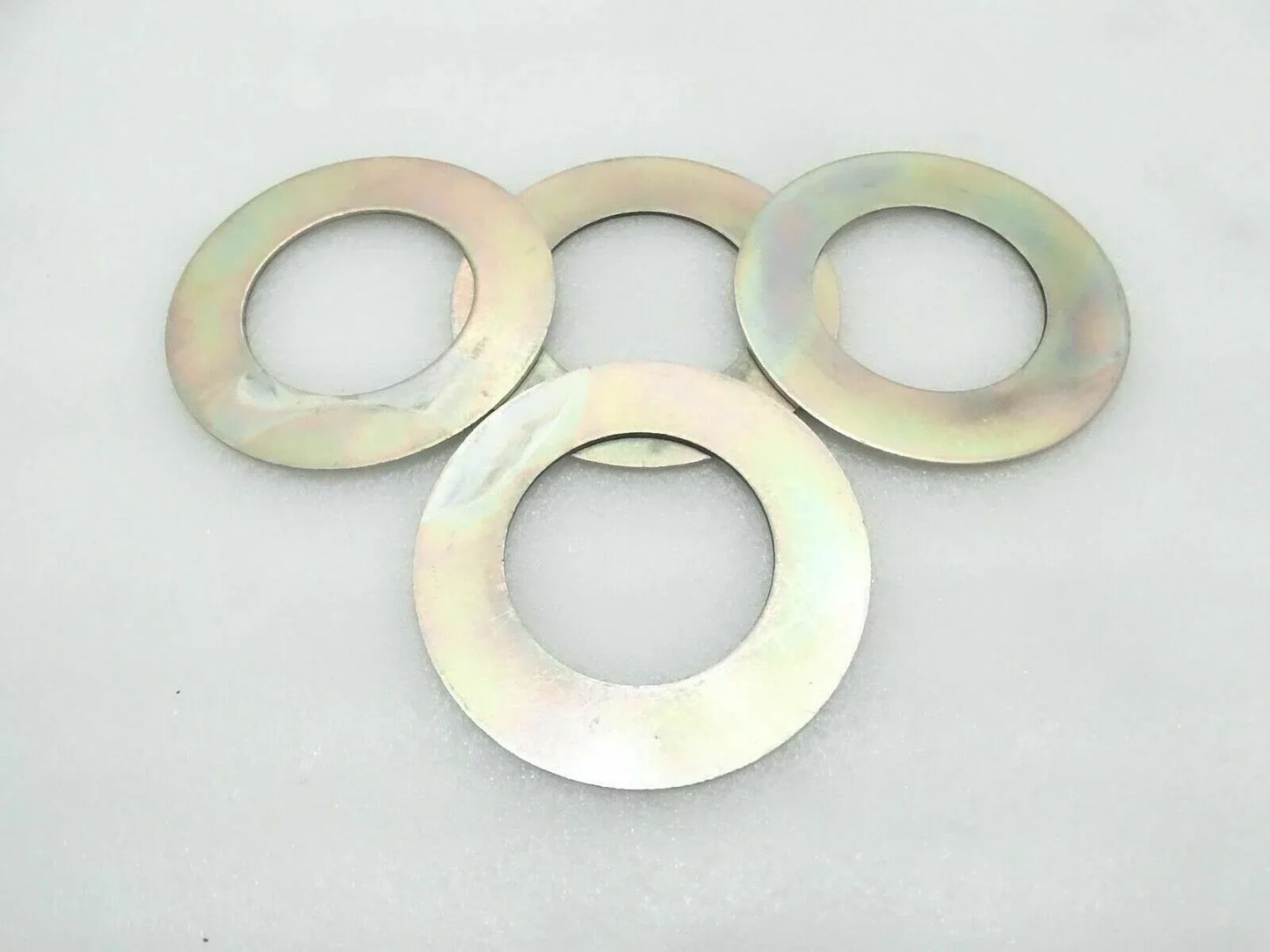 Metal shim washer set, round flat discs with center holes