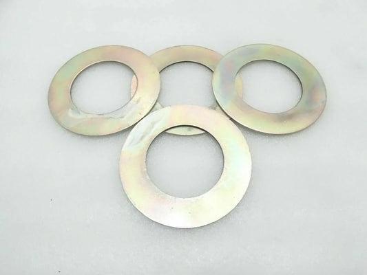 Metal shim washer set, round flat discs with center holes