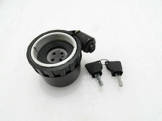 Lockable hydraulic filler cap with two keys and threaded opening