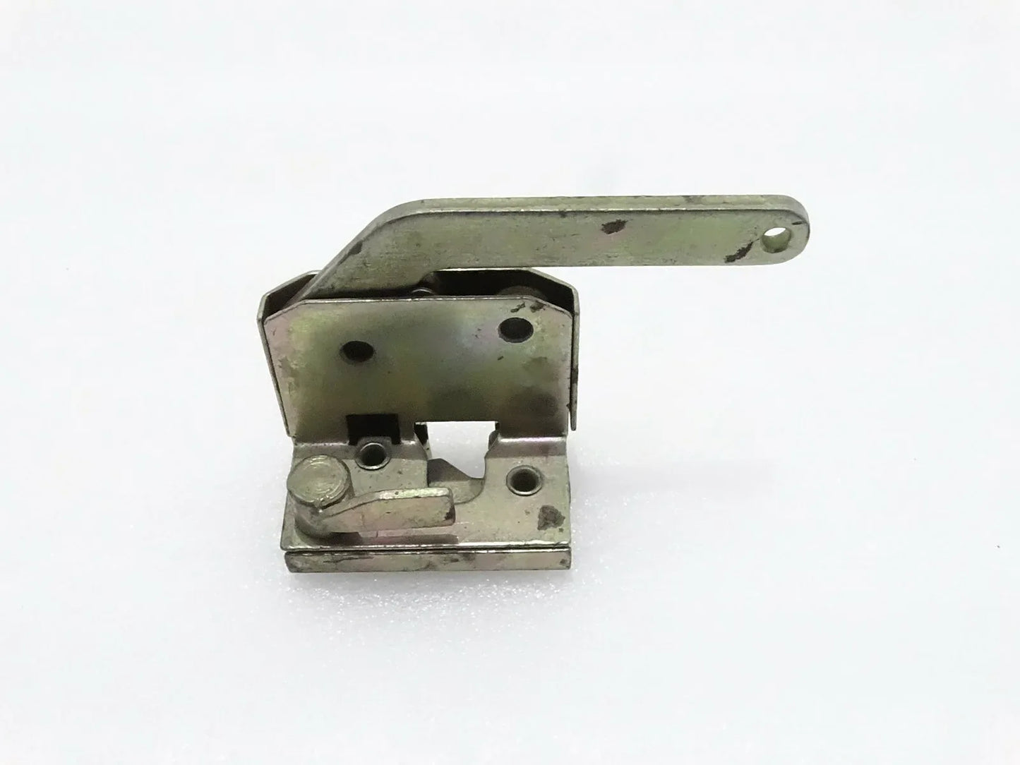 Metal latch lock with lever and mounting base, right-hand style