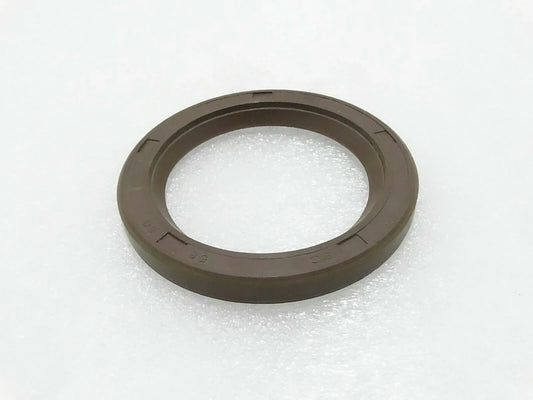 Oil seal ring, dark brown rubber, circular with outer lip
