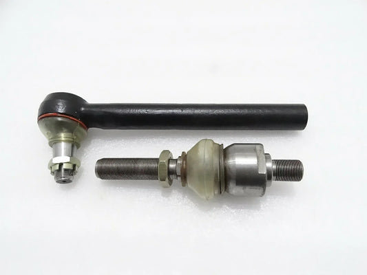 Track rod assembly with black rod and metal ball joint ends