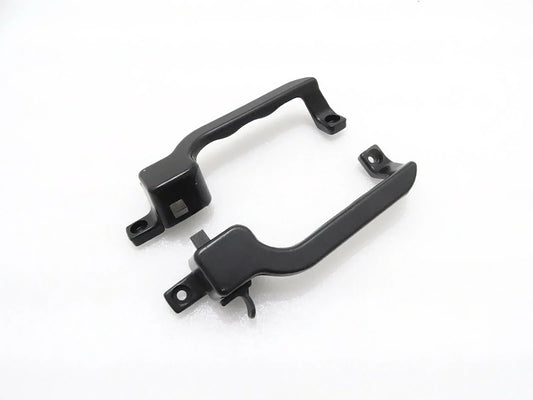 Rear window latch handle, dark gray/black, with mounting brackets