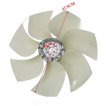 JCB skid loader radiator cooling fan with eight blades for efficient cooling performance