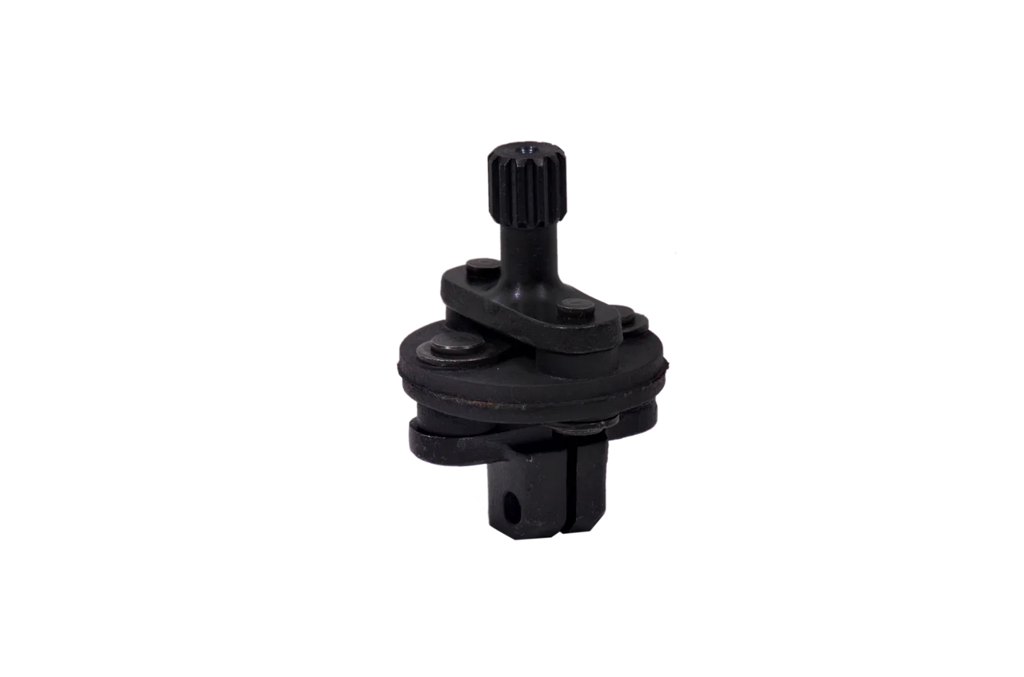 Steering coupling assembly with black plastic and ridged shaft