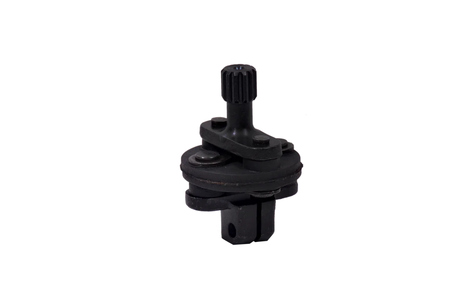 Steering coupling assembly with black plastic and ridged shaft