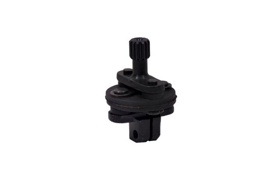 Steering coupling assembly with black plastic and ridged shaft