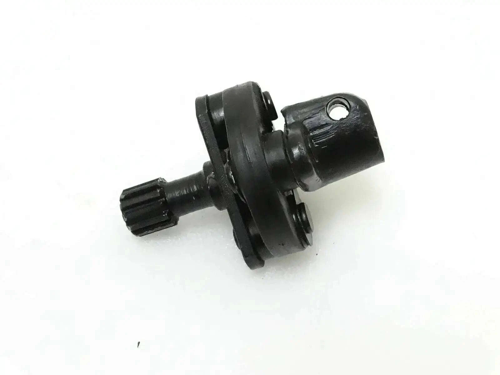 Steering coupling joint with rubber bushing and metal shaft, black