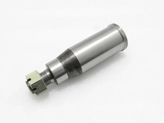 JCB stub axle with nut, metallic cylindrical shaft with threaded end