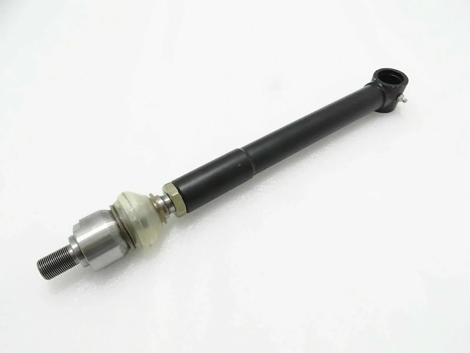 Steer assembly rod link with black metal bar and threaded ends
