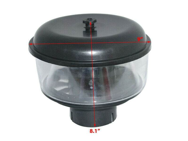 JCB tractor pre air cleaner bowl with clear design and 9 inch diameter for enhanced filtration