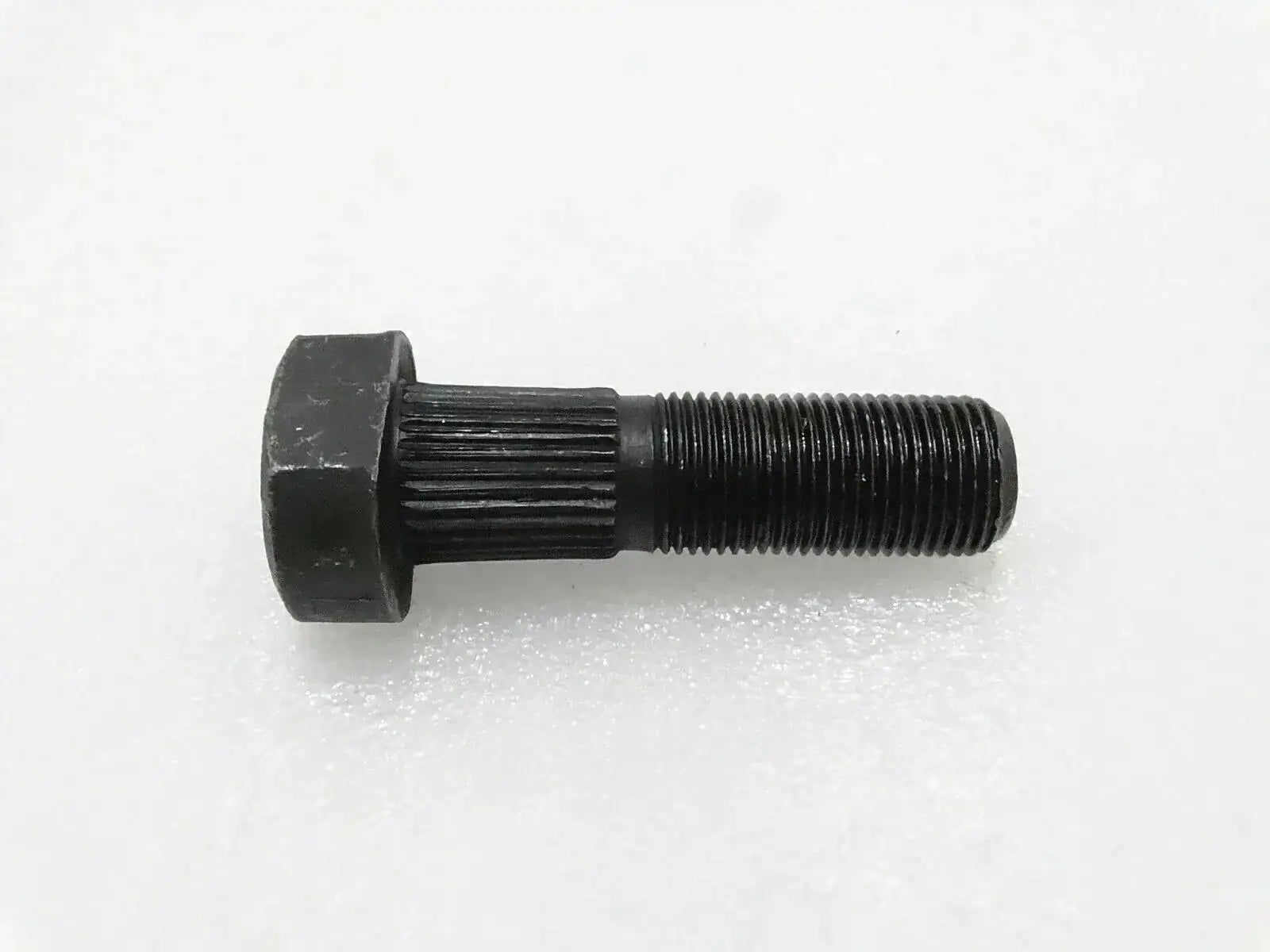 JCB wheel bolt with dark metal head and threaded shaft