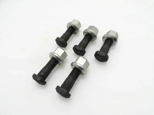 Wheel studs with hex nuts, black and silver threaded fasteners