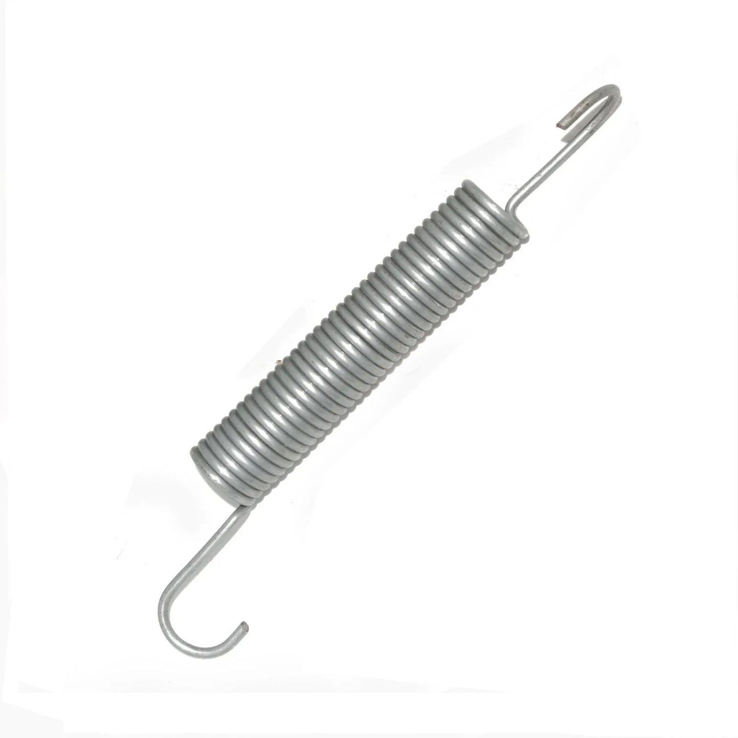 Brake and clutch pedal return spring, coiled steel with two ends, gray