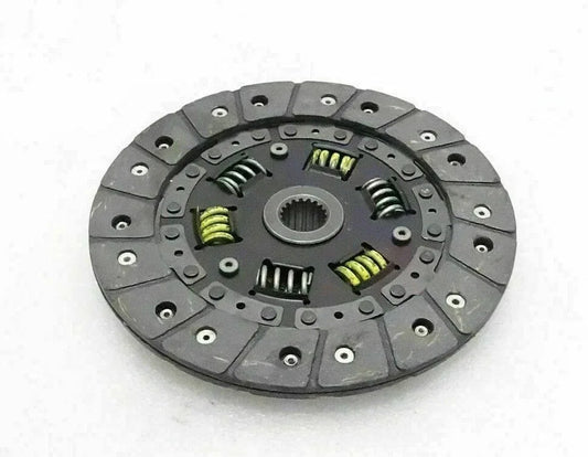 Clutch driven plate disk with springs and splined center hub, dark metal.