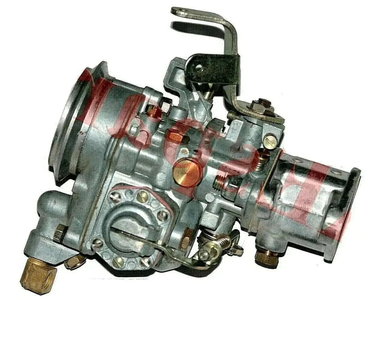 Left drive F-head carburetor with throttle linkage and mounting flange