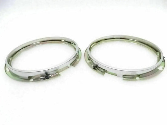 7-inch headlight inner bezel retainer, pair of circular metal rings