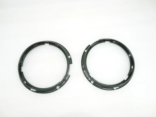 Headlight inner rim set, black metal rings, pair
