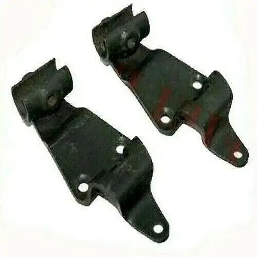 Metal pivot bracket set for top bow, dark finish, with mounting holes