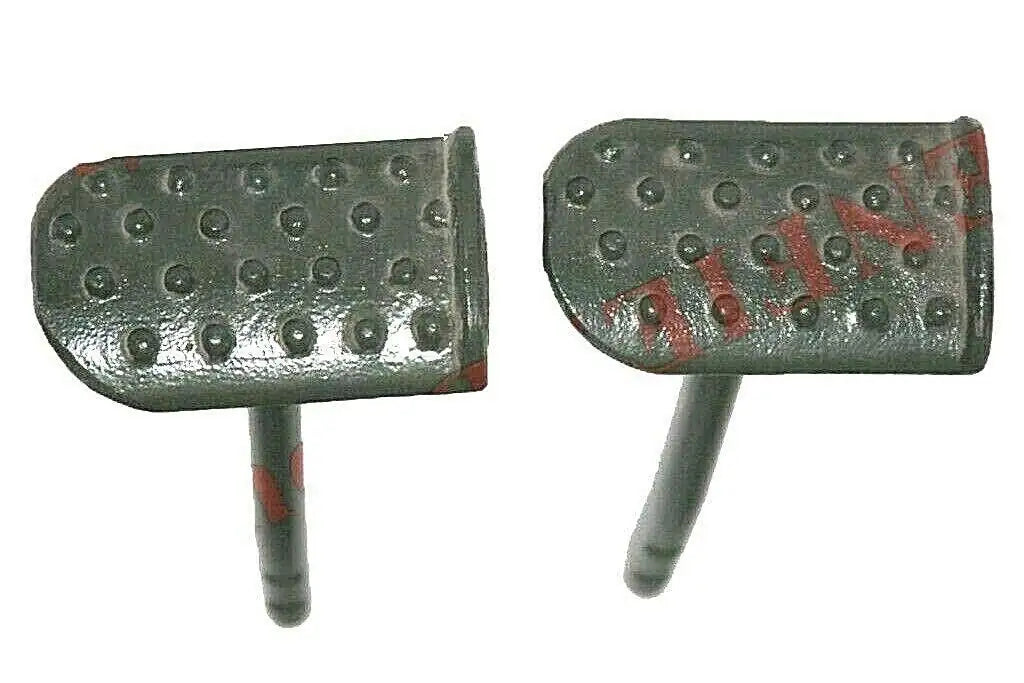 Steel brake pedal assembly set, pair, with perforated plates and mounting rods