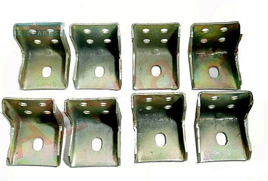 Metal frame outrigger bracket set, eight pieces, olive-green steel