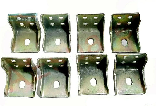 Metal frame outrigger bracket set, eight pieces, olive-green steel